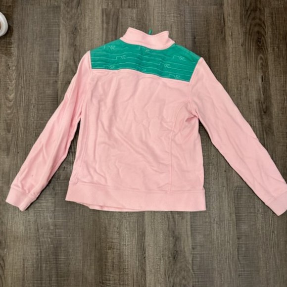 Vineyard Vines Light Pink and Green Embroidered Whale Shep Shirt Pullover - Picture 2 of 3